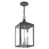 Livex Lighting 20593-80 Nyack - 18.5" Three Light Outdoor Hanging Lantern, Nordic Gray Finish with Clear Glass view 4