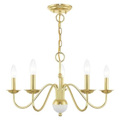 Livex Lighting 5-Light Chandelier, Polished Brass