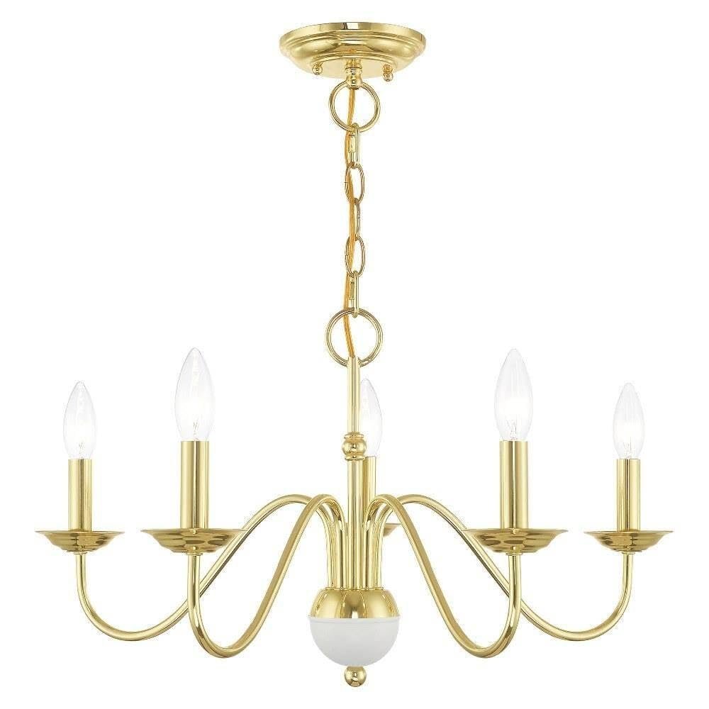 Livex Lighting 5-Light Chandelier, Polished Brass