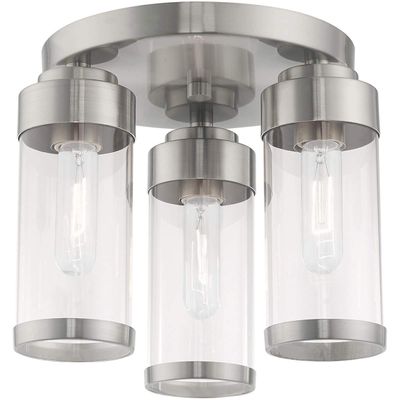 Livex Lighting 3-Light Ceiling Mount, Brushed Nickel