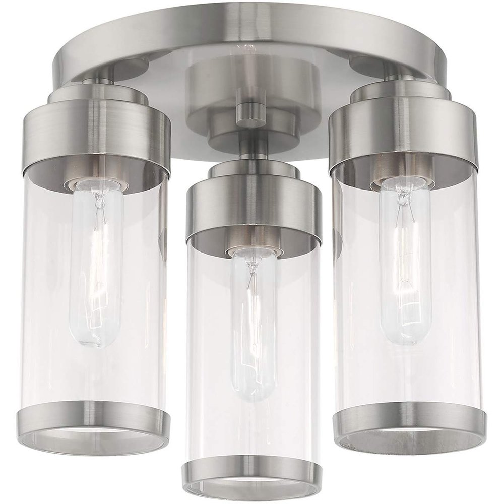 Livex Lighting 3-Light Ceiling Mount, Brushed Nickel