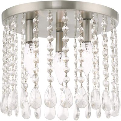 Livex Lighting 3-Light Ceiling Mount, Brushed Nickel