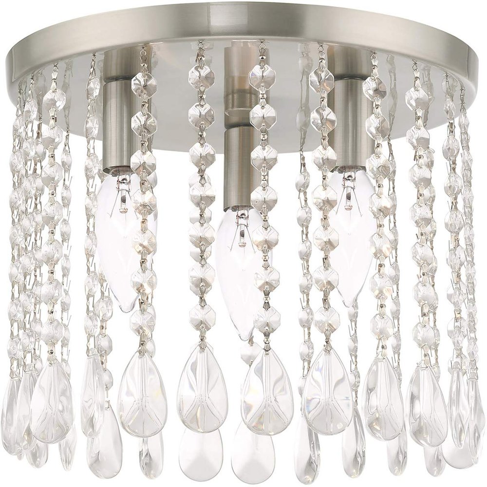 Livex Lighting 3-Light Ceiling Mount, Brushed Nickel