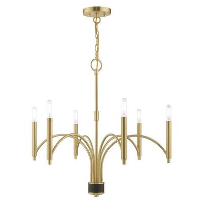 Livex Lighting 6-Light Chandelier, Satin Brass