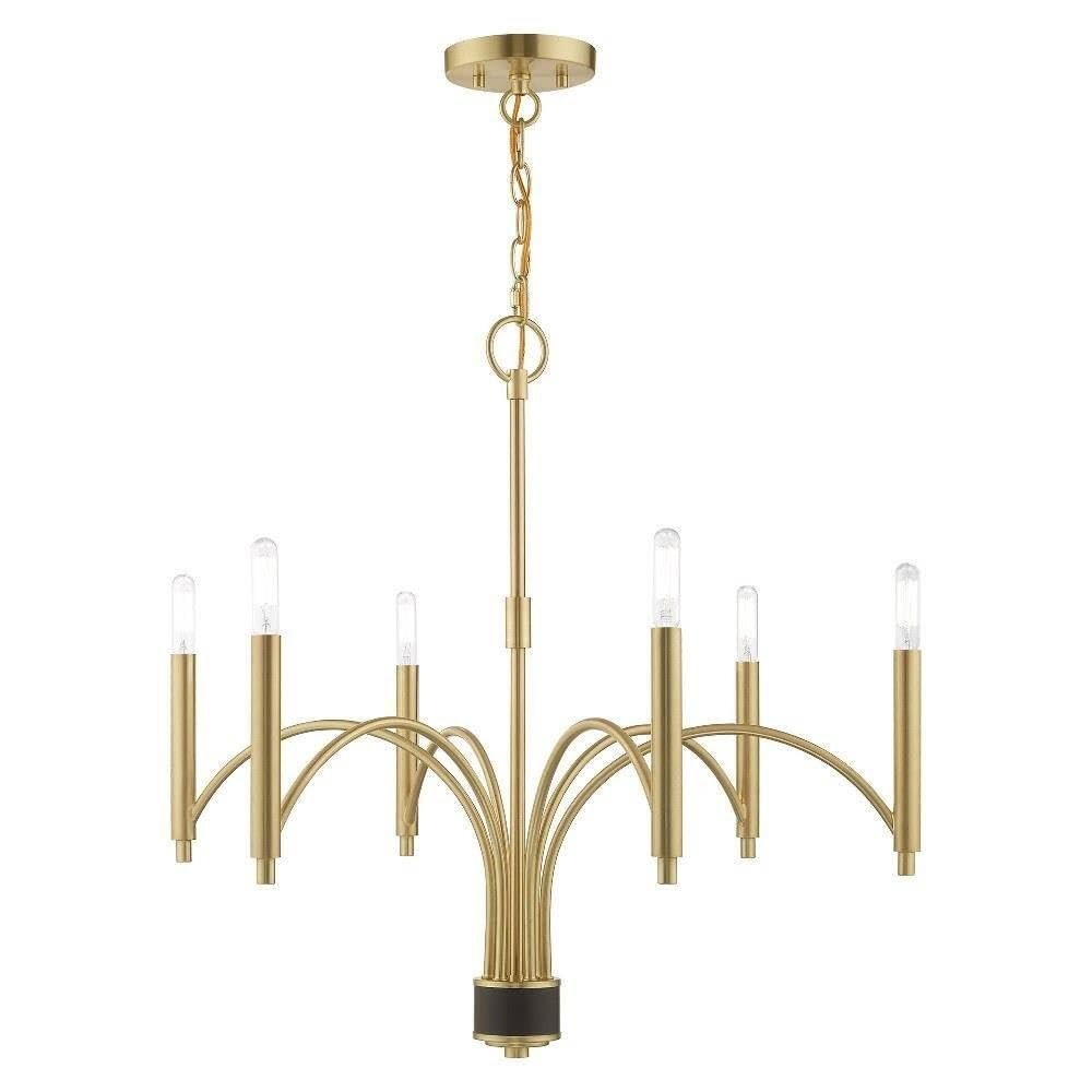 Livex Lighting 6-Light Chandelier, Satin Brass
