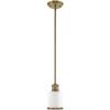 Livex Lighting 40210-01 Middlebush - One Light Mini Pendant, Antique Brass Finish with Clear/Satin Opal White Glass view 2