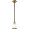 Livex Lighting 40210-01 Middlebush - One Light Mini Pendant, Antique Brass Finish with Clear/Satin Opal White Glass view 3