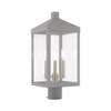 Livex Lighting 20592-80 Nyack - 19.5" Three Light Outdoor Post Top Lantern, Nordic Gray Finish with Clear Glass view 1