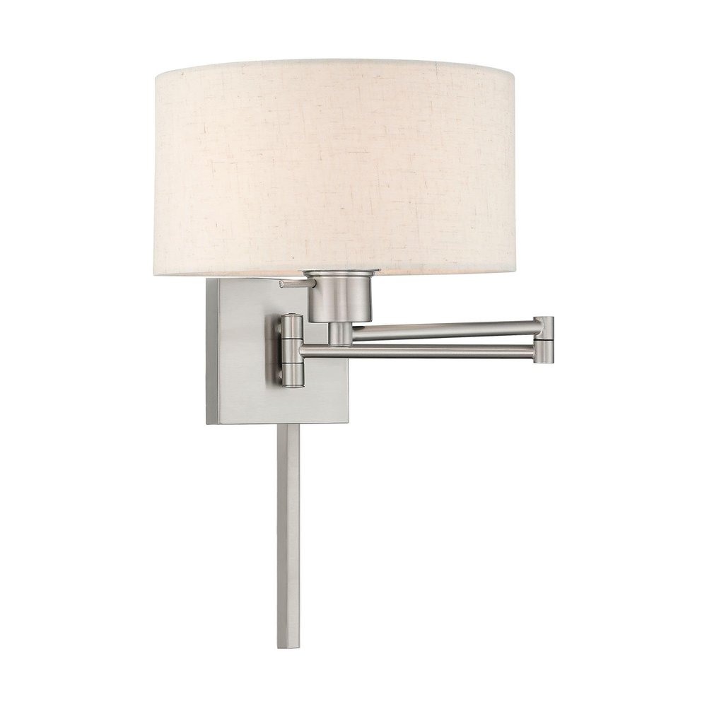 Livex Lighting 40037-91 1-Light Swing Arm Wall Light, Brushed Nickel
