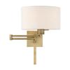 Livex Lighting 40037-91 1-Light Swing Arm Wall Light, Brushed Nickel view 3