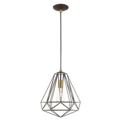 Livex Lighting 41324-07 Geometric - 1-Light Mini Pendant, Bronze