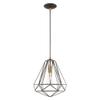 Livex Lighting 41324-07 Geometric - 1-Light Mini Pendant, Bronze view 1