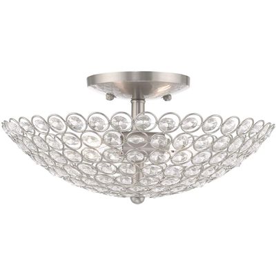 Livex Lighting 2-Light Ceiling Mount, Brushed Nickel