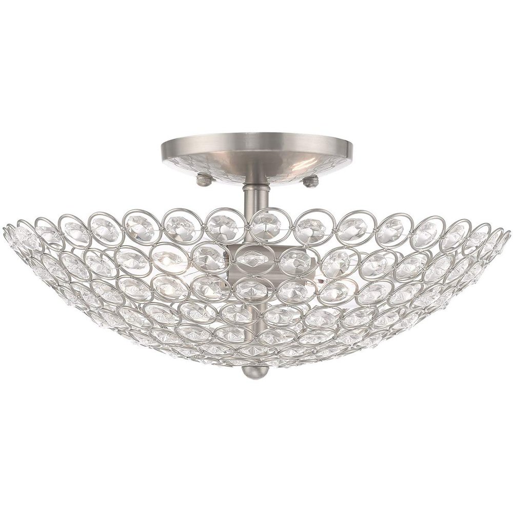 Livex Lighting 2-Light Ceiling Mount, Brushed Nickel