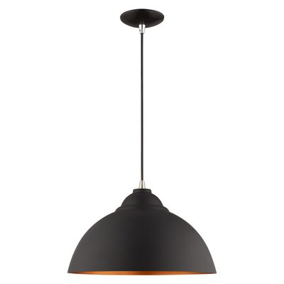 Livex Lighting 41180-04 Metal - 1-Light Mini Pendant, Black