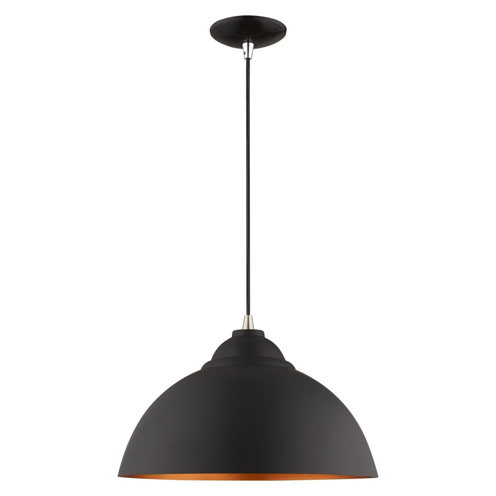 Livex Lighting 41180-04 Metal - 1-Light Mini Pendant, Black