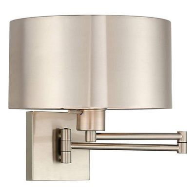 Livex Lighting 40034-91 1-Light Swing Arm Wall Light, Brushed Nickel