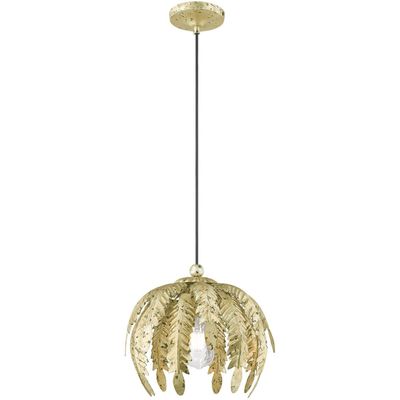 Livex Lighting 41231-28 Acanthus 1-Light Mini Pendant, Gold