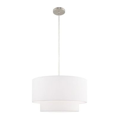 Livex Lighting 41098-91 Clark 1-Light Chandelier, Brushed Nickel
