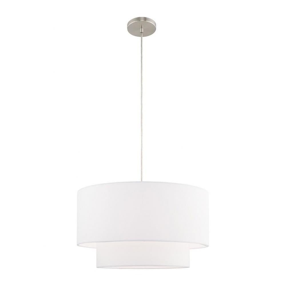 Livex Lighting 41098-91 Clark 1-Light Chandelier, Brushed Nickel