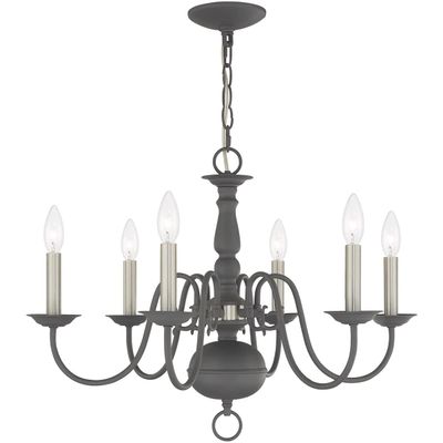 Livex Lighting 6-Light Chandelier, Scandinavian Gray