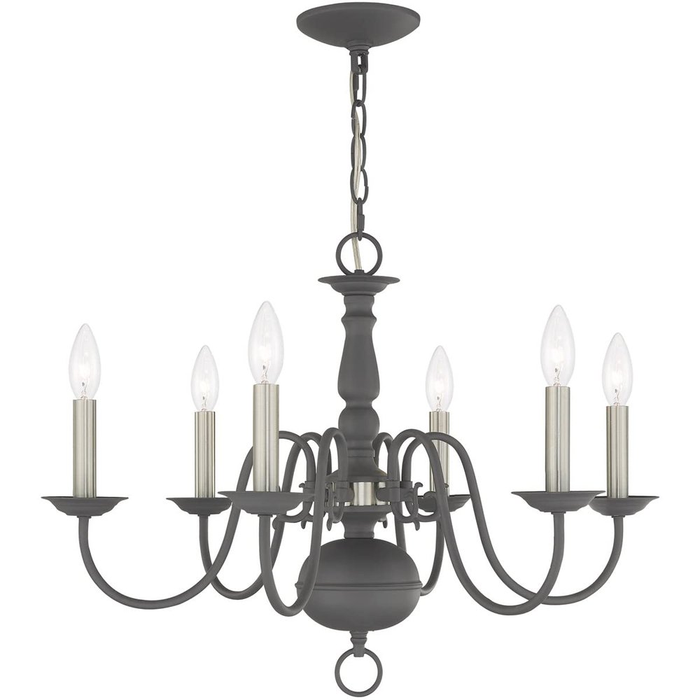 Livex Lighting 6-Light Chandelier, Scandinavian Gray
