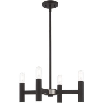 Livex Lighting 51134-04 Copenhagen 4-Light Chandelier, Black