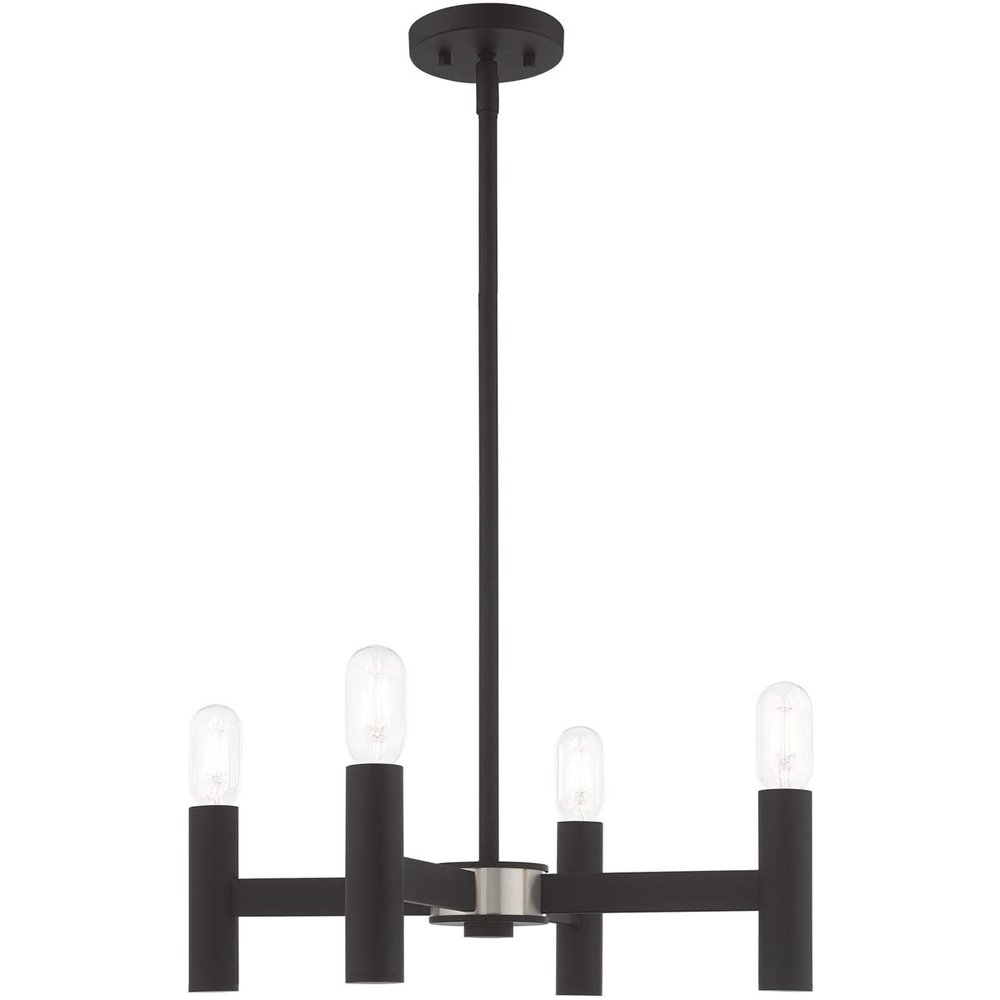 Livex Lighting 51134-04 Copenhagen 4-Light Chandelier, Black