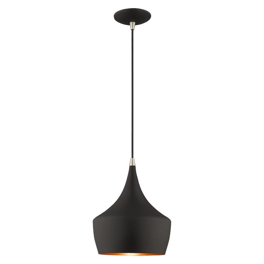 Livex Lighting 41186-04 Metal - 1-Light Mini Pendant, Black