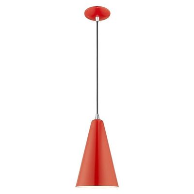 Livex Lighting 41175-72 Metal - 1-Light Mini Pendant, White