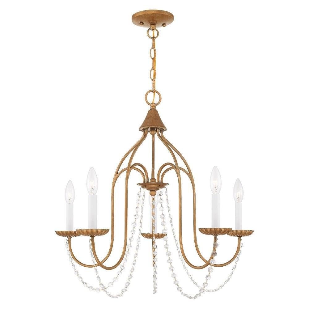 Livex Lighting 5-Light Chandelier, Antique Gold Leaf