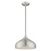 Livex Lighting 41172-66 Metal Shade - 11.75" One Light Mini Pendant, Brushed Aluminum Finish with Brushed Aluminum Metal/Shiny White Shade view 4