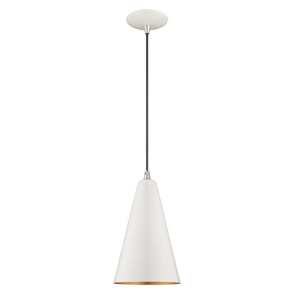 Livex Lighting 41175-69 Metal - 1-Light Mini Pendant, White