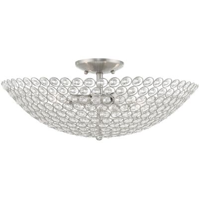 Livex Lighting 4-Light Ceiling Mount, Brushed Nickel