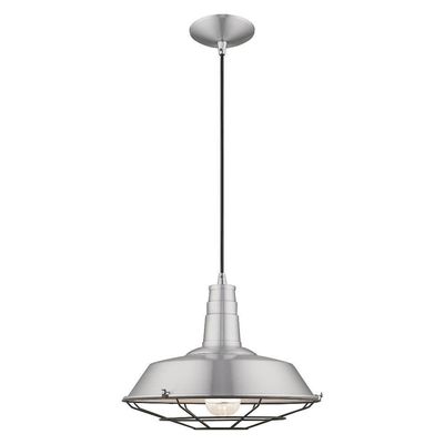 Livex Lighting 41184-66 Metal - 1-Light Mini Pendant, Brushed Aluminum