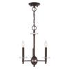 Livex Lighting 42703-07 Bancroft - Three Light Mini Chandelier, Bronze Finish with Clear Bobeche Crystal view 1