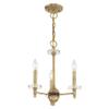 Livex Lighting 42703-07 Bancroft - Three Light Mini Chandelier, Bronze Finish with Clear Bobeche Crystal view 4
