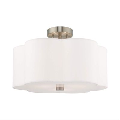 Livex Lighting 3-Light Ceiling Mount, Brushed Nickel