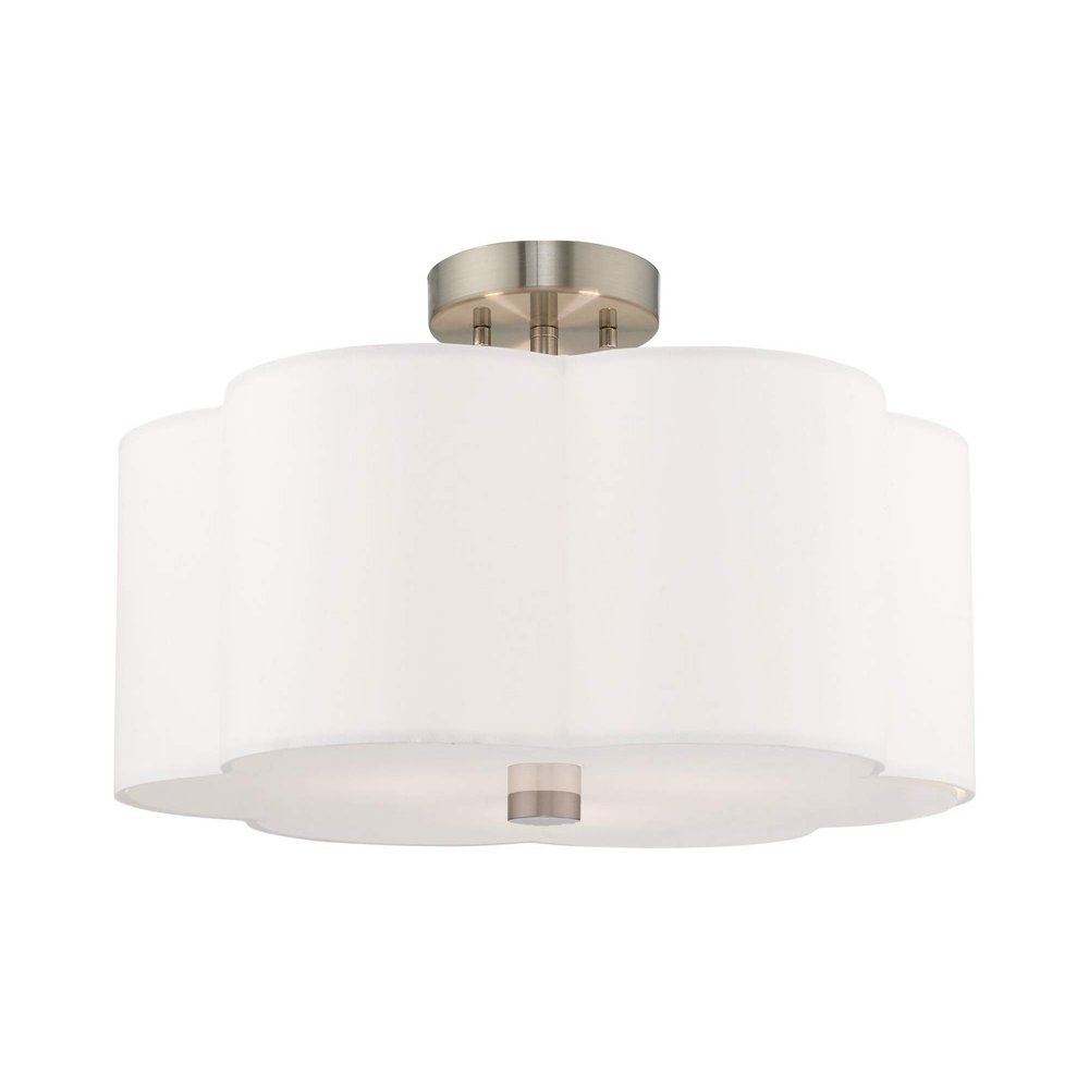 Livex Lighting 3-Light Ceiling Mount, Brushed Nickel