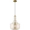 Livex Lighting 41225-01 Art Glass - 1-Light Mini Pendant, Antique Brass view 1