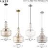 Livex Lighting 41225-01 Art Glass - 1-Light Mini Pendant, Antique Brass view 4