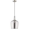 Livex Lighting 41244-91 Art Glass - 1-Light Mini Pendant, Brushed Nickel view 2