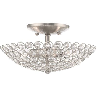 Livex Lighting 2-Light Ceiling Mount, Brushed Nickel