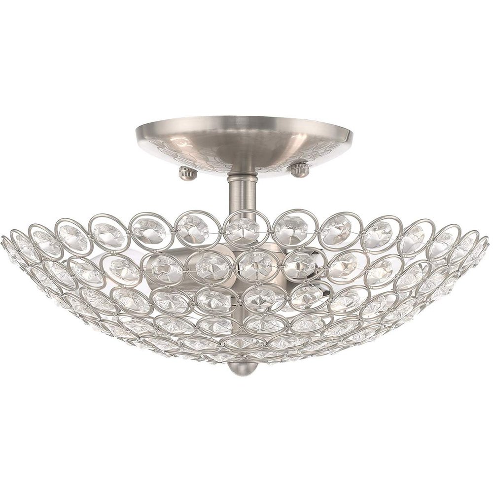 Livex Lighting 2-Light Ceiling Mount, Brushed Nickel