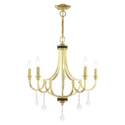 Livex Lighting 5-Light Chandelier, Polished Brass