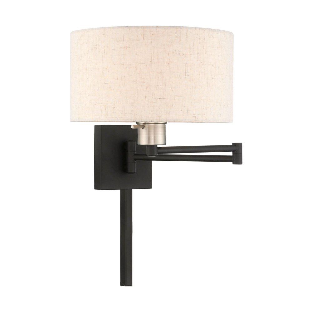 Livex Lighting 40037-04 1-Light Swing Arm Wall Light, Black