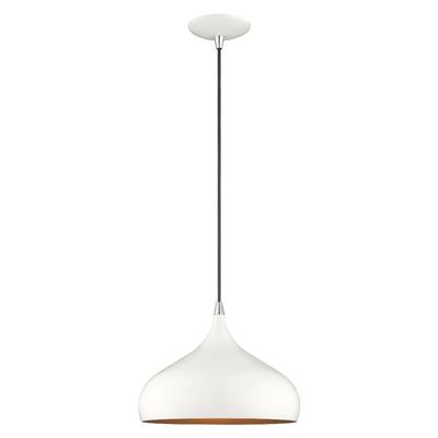 Livex Lighting 41172-69 Metal - 1-Light Mini Pendant, White