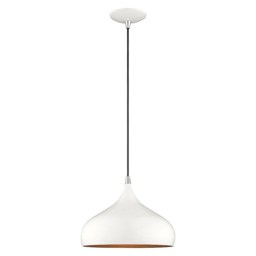 Livex Lighting 41172-69 Metal - 1-Light Mini Pendant, White