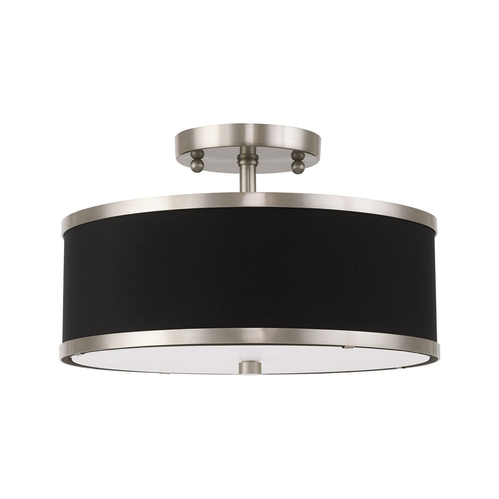 Livex Lighting 2-Light Ceiling Mount, Brushed Nickel