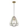 Livex Lighting 41324-01 Geometric - 1-Light Mini Pendant, Antique Brass view 1